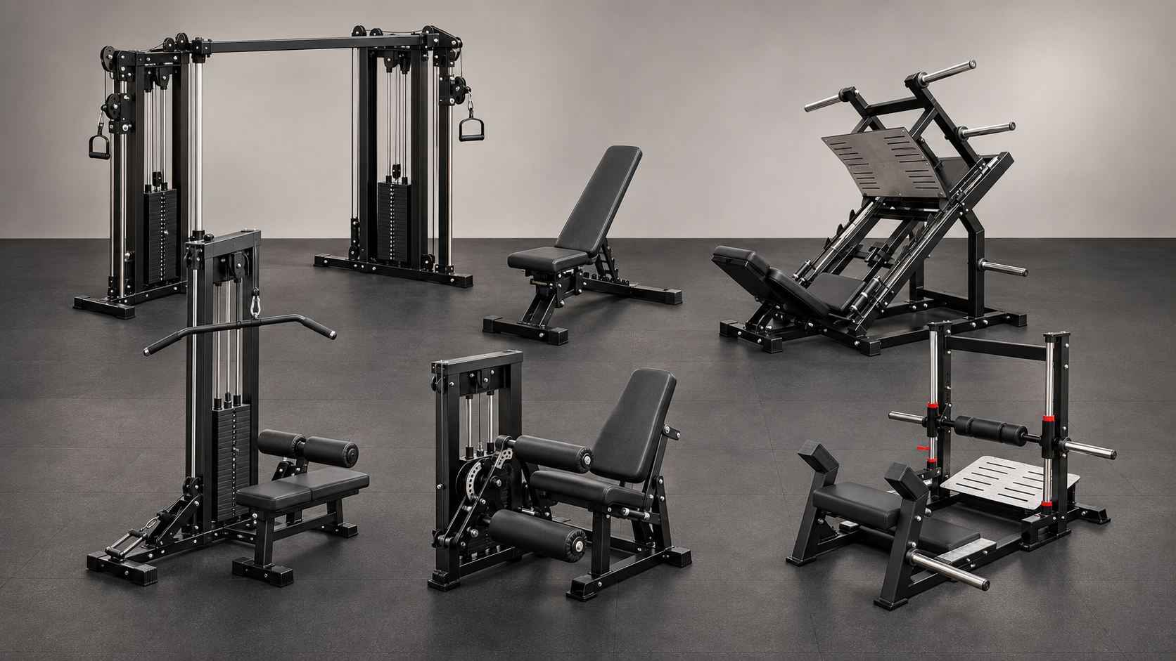 Vista aérea dos equipamentos Iron Hope Fitness